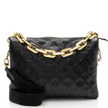 Louis Vuitton Monogram Embossed Lambskin Coussin MM Shoulder Bag