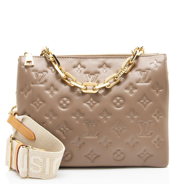Louis Vuitton Monogram Embossed Lambskin Coussin PM Shoulder Bag