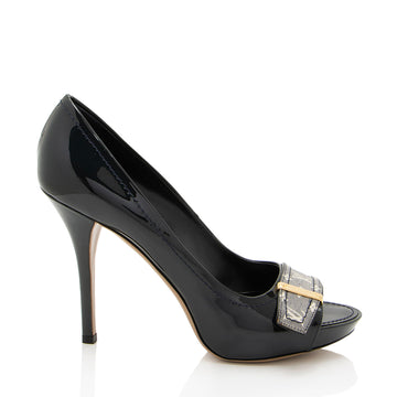 Louis Vuitton Patent Leather Monogram Idylle Buci Pumps - Size 9 / 39