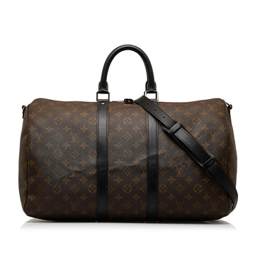 Louis Vuitton Monogram Macassar Keepall Bandouliere 45 (SHG-7oOrTb)