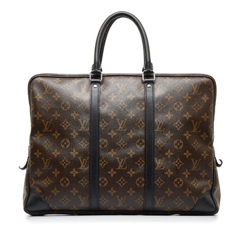 Louis Vuitton Monogram Macassar Porte-Documents Voyage GM (SHG-xbjdQX)