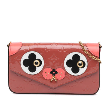 Louis Vuitton Monogram Vernis Pochette Felicie Valentine Dog