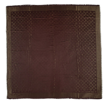 Louis Vuitton Silk Wool Monogram Shine Shawl (SHF-8TaKVB)