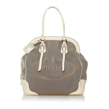 Prada Canapa Logo Canvas Tote Bag (SHG-30280)