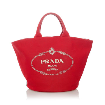 Prada Canapa Logo Canvas Tote Bag (SHG-32065)