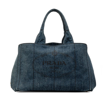 Prada Canapa Logo Denim Tote Bag (SHG-Cat296)