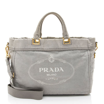 Prada Canapa Logo Weekender Tote