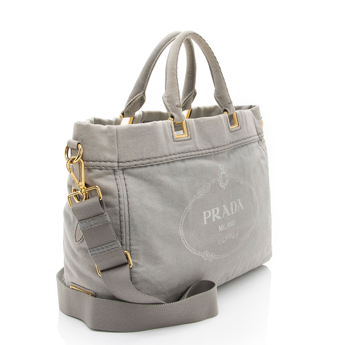 Prada Canapa Logo Weekender Tote