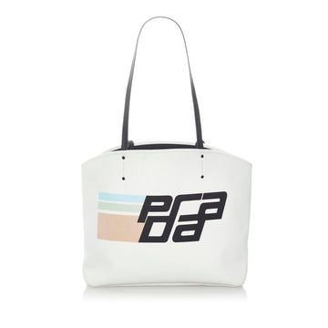 Prada Canapa Racing Logo Shopping Canvas Tote Bag (SHG-31191)