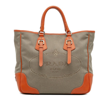 Prada Canvas Canapa Logo Convertible Tote
