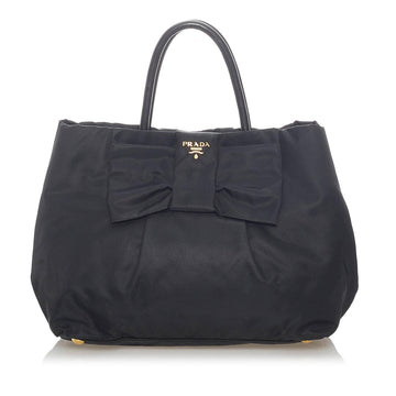Prada Fiocco Bow Tessuto Tote Bag (SHG-33148)