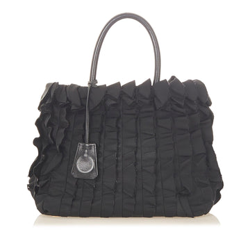 Prada Ruffled Tessuto Tote Bag (SHG-31505)