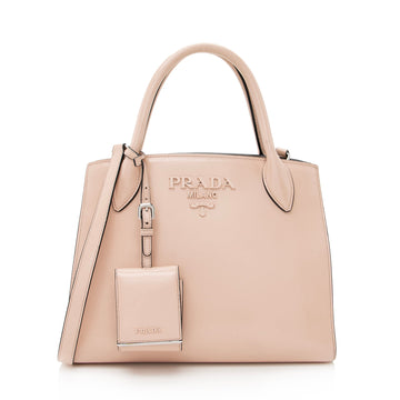 Prada Saffiano Cuir Leather Monochrome Tote (SHF-22650)