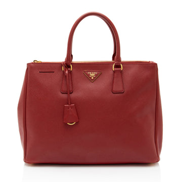 Prada Saffiano Lux Double Zip Medium Tote (SHF-nSgtps)