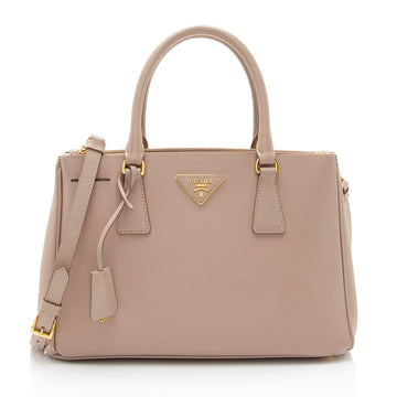 Prada Saffiano Lux Double Zip Small Tote (SHF-dNInWm)