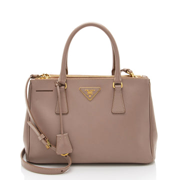 Prada Saffiano Lux Double Zip Small Tote