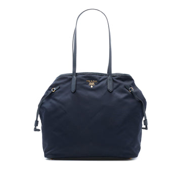 Prada Saffiano Trimmed Tessuto Open Convertible Tote