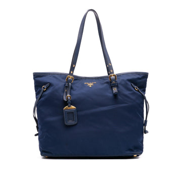 Prada Saffiano Trimmed Tessuto Tote