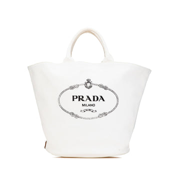 Prada Small Canvas Canapa Shopping Tote