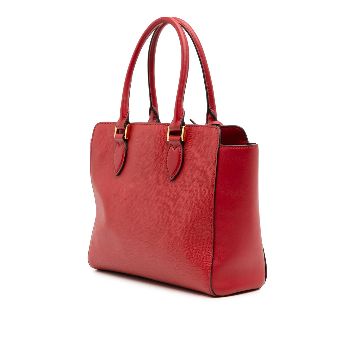 Prada Soft Calf Trimmed Saffiano Lux Open Convertible Tote