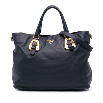 Prada Soft Calfskin Open Convertible Shopping Tote