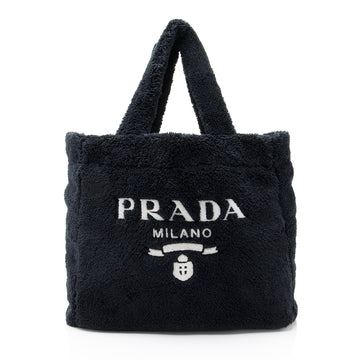 Prada Terry Cloth Logo Tote