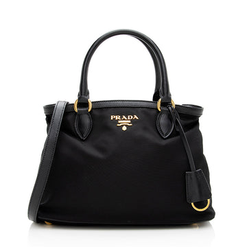 Prada Tessuto Calf Leather Convertible Tote (SHF-18982)