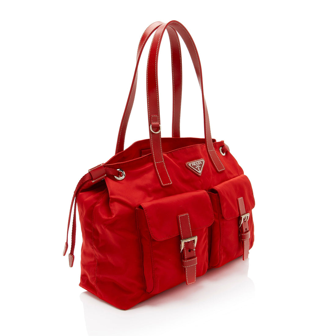 Prada Tessuto Pocket Drawstring Shopper Tote (SHF-hl0aPL)