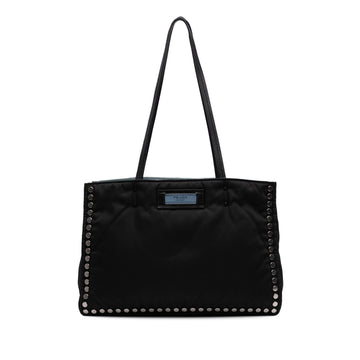 Prada Tessuto Studded Etiquette Tote