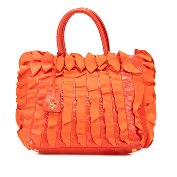 Prada Vernice and Tessuto Ruffle Tote