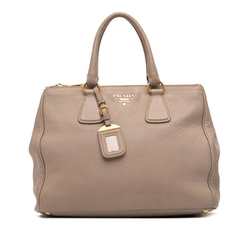 Prada Vitello Daino Double Zip Convertible Tote