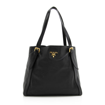 Prada Vitello Daino North South Tote (SHF-19897)