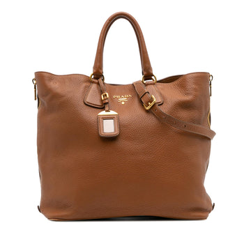 Prada Vitello Daino Open Convertible Tote