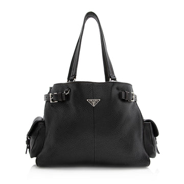 Prada Vitello Daino Side Pocket Tote (SHF-21558)