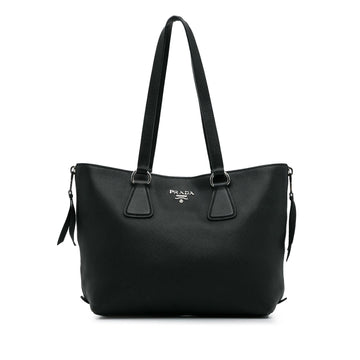 Prada Vitello Daino Side Zip Tote (SHG-G8aLLR)