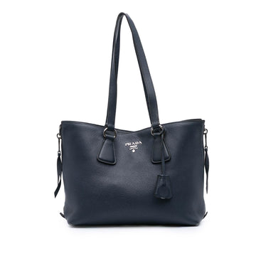 Prada Vitello Phenix Side Zip Shopper Tote
