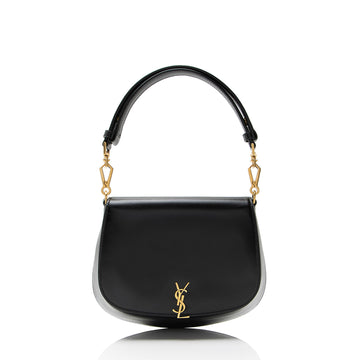 Saint Laurent Box Leather Monogram Voltaire Mini Top Handle