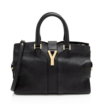 Saint Laurent Calfskin Cabas Chyc Small Tote (SHF-ntqfXK)