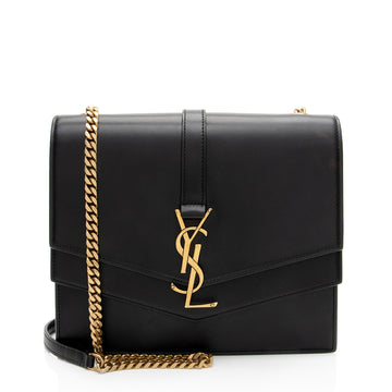 Saint Laurent Calfskin Monogram Sulpice Medium Shoulder Bag