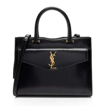 Saint Laurent Calfskin Monogram Uptown Medium Tote (SHF-Z82BDJ)