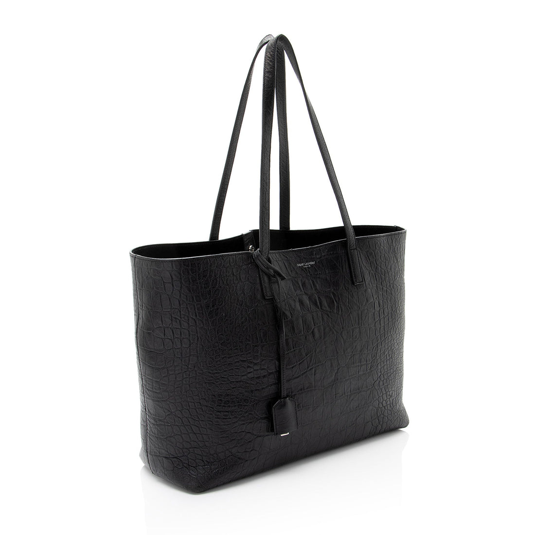 Saint Laurent Croc Embossed Calfskin Large Shopping Tote