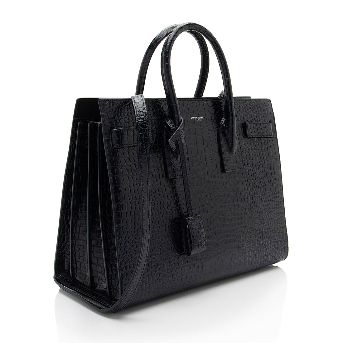 Saint Laurent Croc Embossed Leather Sac De Jour Small Tote (SHF-RDXxWt)