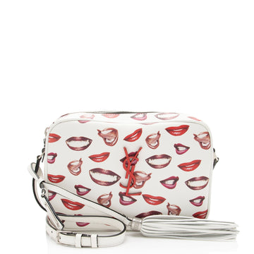 Saint Laurent Grain de Poudre Lips Monogram Lou Camera Bag