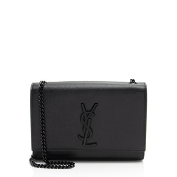 Saint Laurent Grain de Poudre Monogram Kate Small Shoulder Bag (SHF-WfdeMk)
