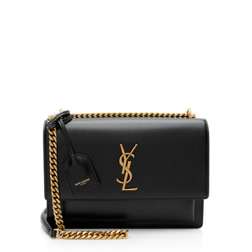 Saint Laurent Grained Calfskin Monogram Sunset Medium Shoulder Bag