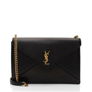 Saint Laurent Lambskin Monogram Gaby Chain Envelope Bag (SHF-KQUxzQ)