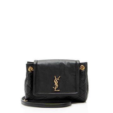 Saint Laurent Lambskin Monogram Nolita Mini Flap Bag