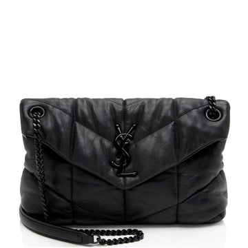 Saint Laurent Lambskin Monogram Puffer LouLou Medium Shoulder Bag (SHF-ArUzt2)