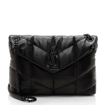 Saint Laurent Lambskin Monogram Puffer LouLou Medium Shoulder Bag