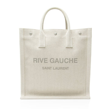 Saint Laurent Linen Calfskin Rive Gauche N/S Tote